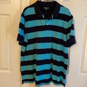 Men’s Croft & Barrow Signature Polo, 2XL, Aqua & Navy Blue